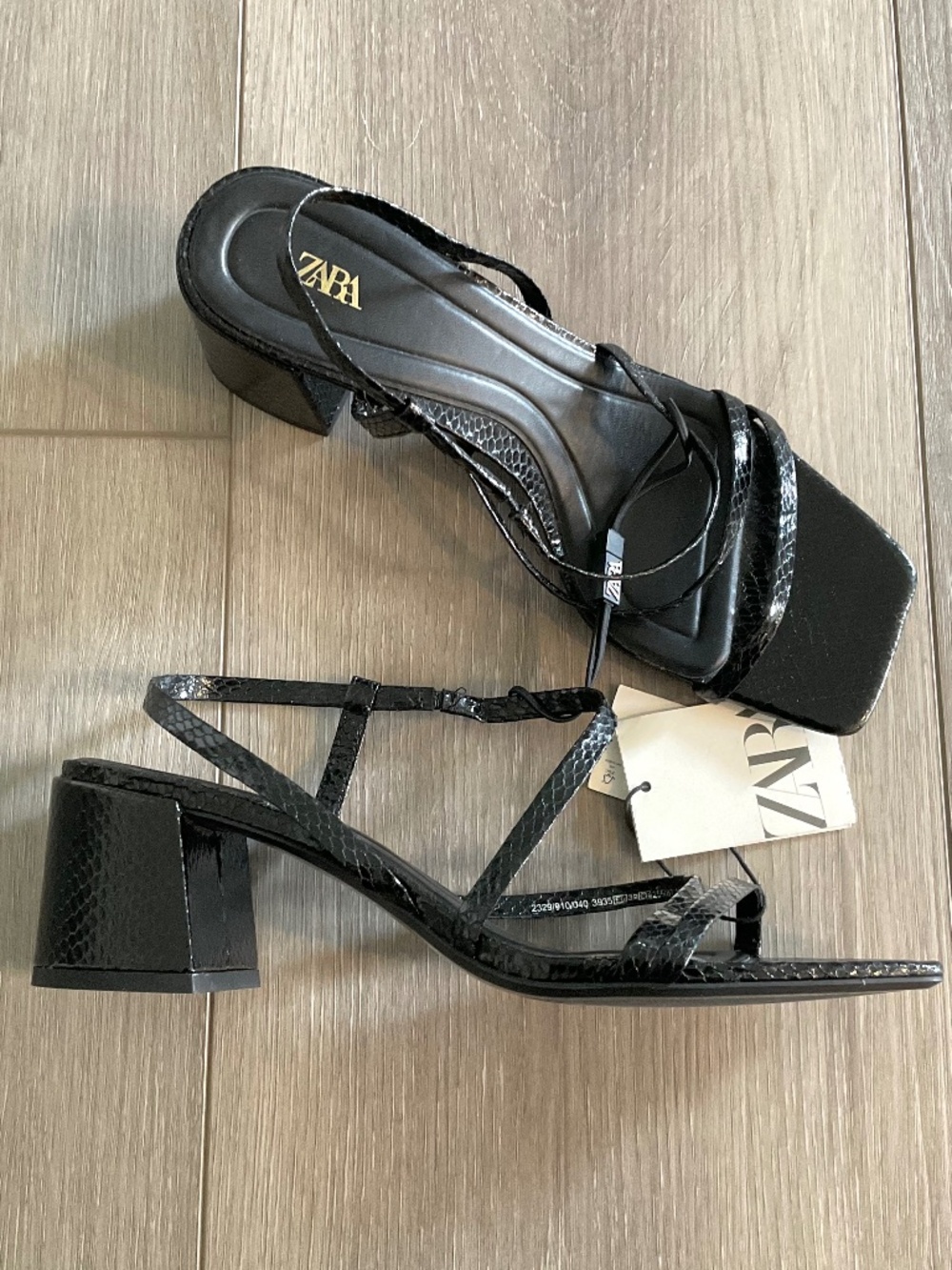 ZARA Strap Heeled Sandals Black Size EU 39 NWT